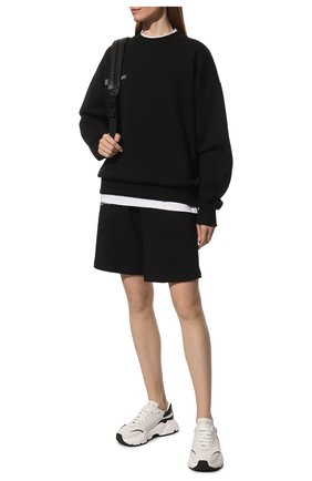 Мужские хлопковый свитшот PANGAIA черного цвета, арт. 365 Signature Sweatshirt | Фото 2 (Женское Кросс-КТ: Свитшот-одежда; Стили: Кэжуэл; Мужское Кросс-КТ: свитшот-одежда; Принт: С принтом; Материал внешний: Хлопок)