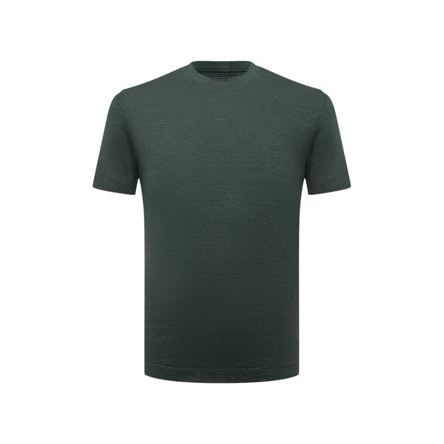 Льняная футболка Fedeli цвет зелёный