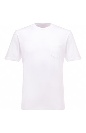 Мужская хлопковая футболка FEDELI белого цвета, арт. 6UED0250T | Фото 1 (Материал внешний: Хлопок; Длина (для топов): Стандартные; Рукава: Короткие)