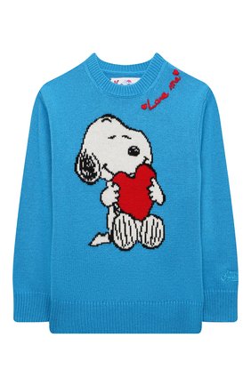 Детский пуловер из шерсти и вискозы MC2 SAINT BARTH голубого цвета, арт. STBK PRINCESS/PRC0001/01425C/4-8 | Фото 1 (Рукава: Длинные; Материал внешний: Шерсть)