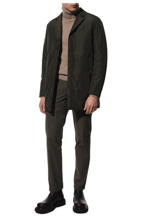 Мужская пуховая куртка CANALI хаки цвета, арт. 010408C/SG01774 | Фото 2 (Кросс-КТ: Куртка; Рукава: Длинные; Длина (верхняя одежда): До середины бедра; Материал внешний: Синтетический материал; Стили: Милитари; Мужское Кросс-КТ: Куртка-верхняя одежда; Материал подклада: Синтетический материал; Материал утеплителя: Пух и перо)