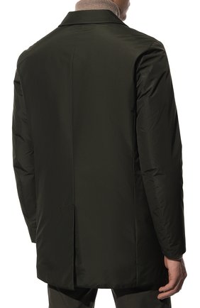 Мужская пуховая куртка CANALI хаки цвета, арт. 010408C/SG01774 | Фото 4 (Кросс-КТ: Куртка; Рукава: Длинные; Длина (верхняя одежда): До середины бедра; Материал внешний: Синтетический материал; Стили: Милитари; Мужское Кросс-КТ: Куртка-верхняя одежда; Материал подклада: Синтетический материал; Материал утеплителя: Пух и перо)