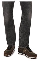 Мужские комбинированные кроссовки AERONAUTICA MILITARE хаки цвета, арт. 222SC190CT2947 | Фото 3 (Стили: Классический; Материал утеплителя: Без утеплителя; Материал внутренний: Текстиль; Подошва: Массивная)