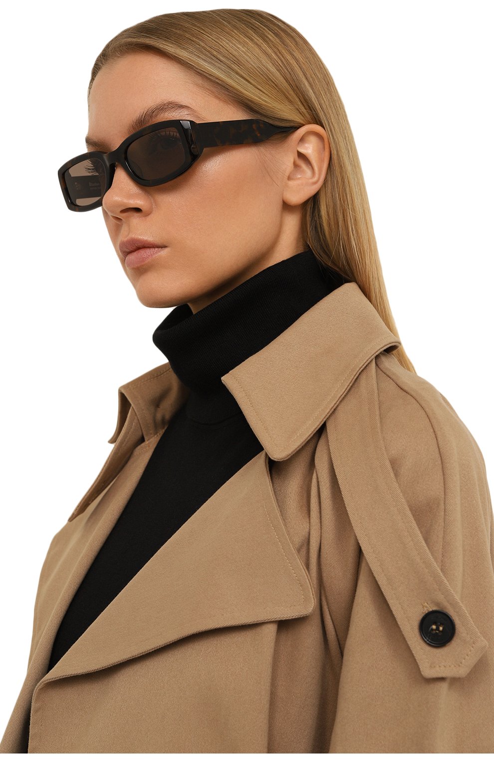 Женские солнцезащитные очки ÉTUDES коричневого цвета, арт. EDITI0N DARK T0RT0ISE | Фото 2 (Кросс-КТ: С/з-унисекс; Тип очков: С/з; Оптика Гендер: оптика-унисекс; Очки форма: Прямоугольные)