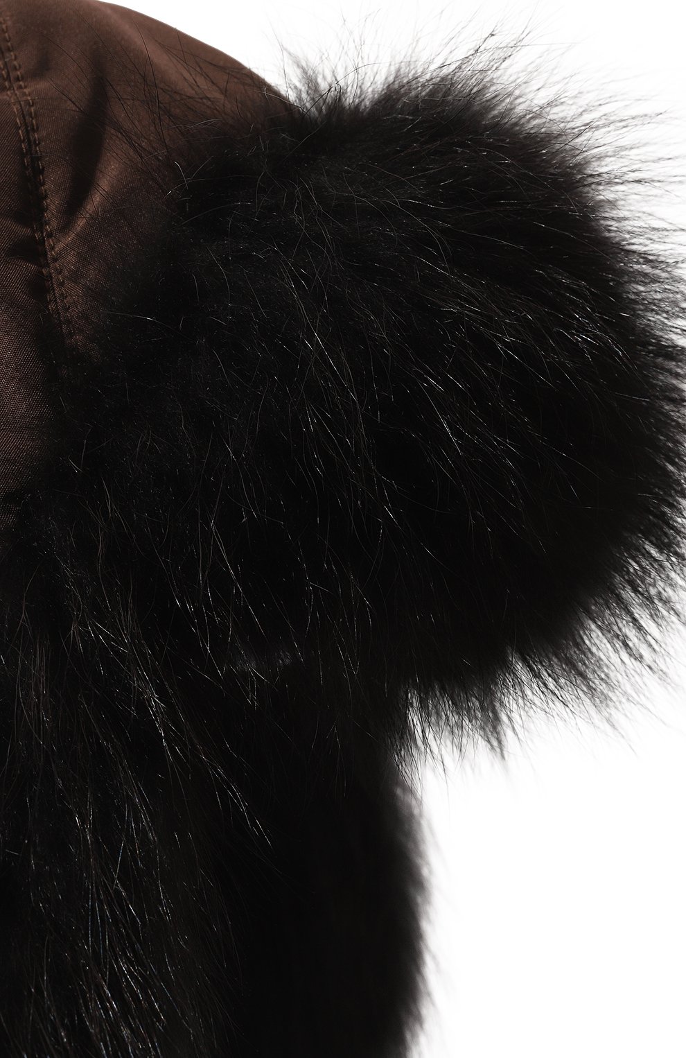 Мужская шапка-ушанка джими с отделкой из меха енота FURLAND коричневого цвета, арт. 0208913910001300005 | Фото 3 (Материал: Текстиль, Натуральный мех)