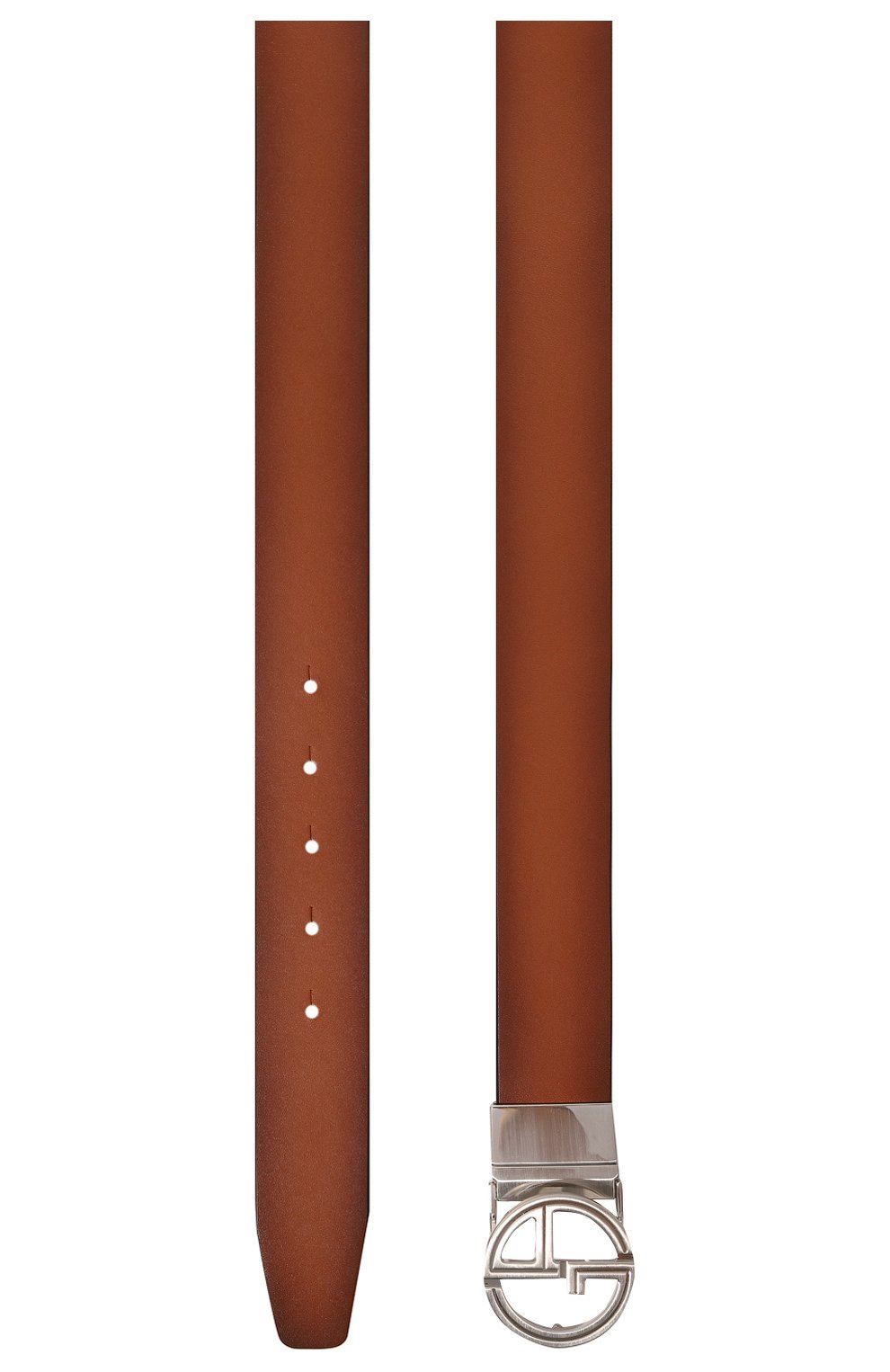 Мужской кожаный ремень GIORGIO ARMANI коричневого цвета, арт. Y2S471/YR26E | Фото 3 (Случай: Повседневный; Материал: Натуральная кожа)