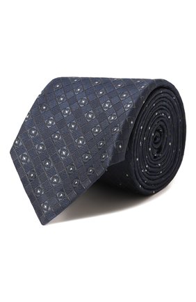 Мужской шелковый галстук GIORGIO ARMANI темно-синего цвета, арт. 360054/3R929 | Фото 1 (Принт: С принтом; Материал: Текстиль, Шелк)