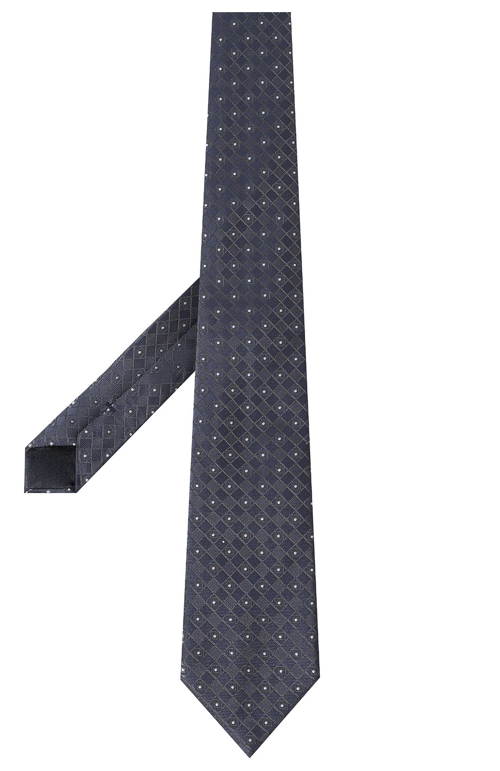 Мужской шелковый галстук GIORGIO ARMANI темно-синего цвета, арт. 360054/3R929 | Фото 3 (Принт: С принтом; Материал: Текстиль, Шелк)