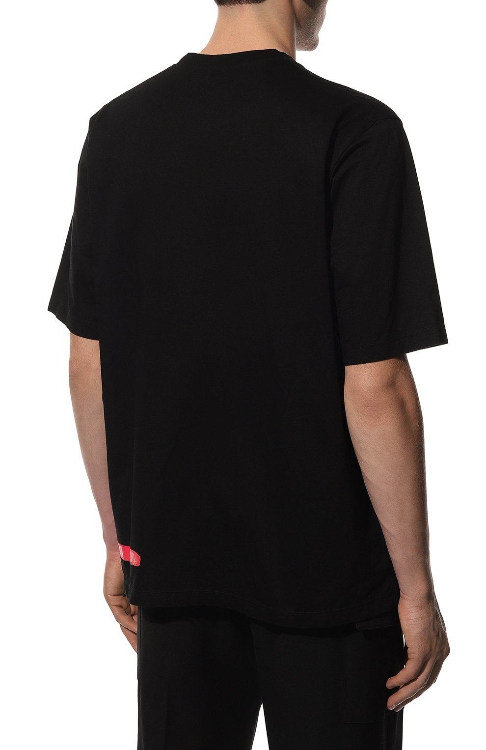 Мужская хлопковая футболка DSQUARED2 черного цвета, арт. S74GD1104/S22427 | Фото 4 (Принт: Без принта; Рукава: Короткие; Длина (для топов): Стандартные; Материал внешний: Хлопок; Размерность: Маломерит; Стили: Кэжуэл)