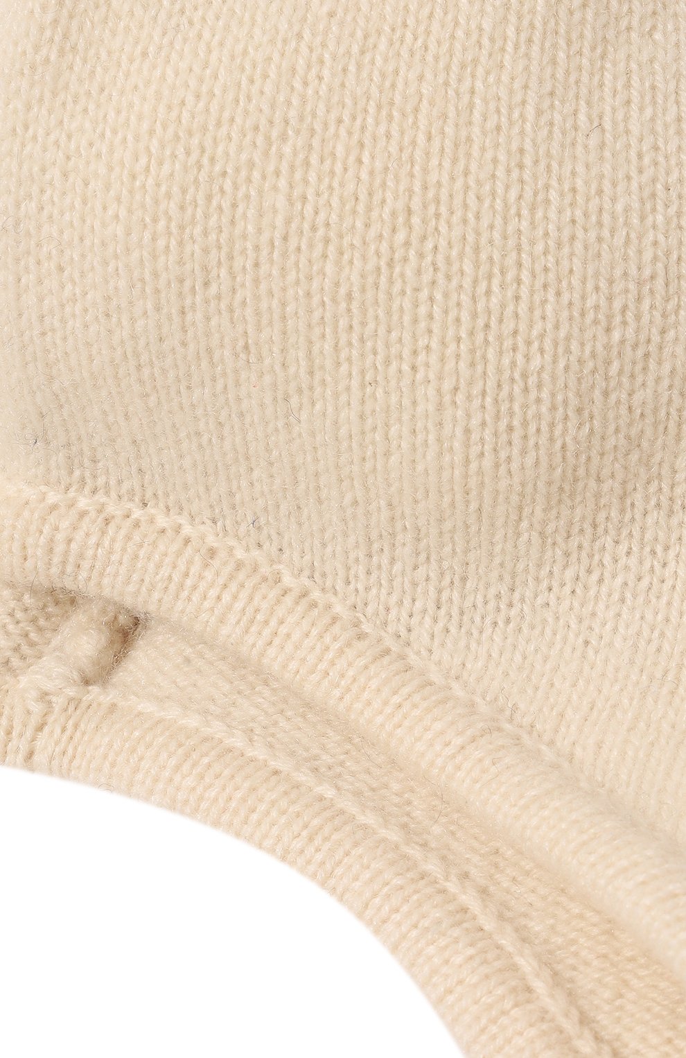Детского кашемировая шапка OSCAR ET VALENTINE кремвого цвета, арт. BON0122 | Фото 3 (Материал: Текстиль, Кашемир, Шерсть)