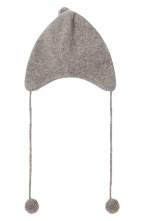 Детского кашемировая шапка OSCAR ET VALENTINE серого цвета, арт. BON0122 | Фото 2 (Материал: Шерсть, Текстиль, Кашемир)