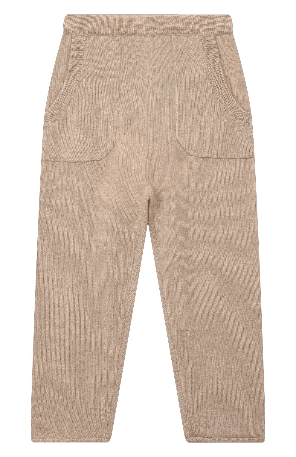 Детские кашемировые брюки OSCAR ET VALENTINE бежевого цвета, арт. PAN0122M | Фото 1 (Материал внешний: Шерсть, Кашемир)