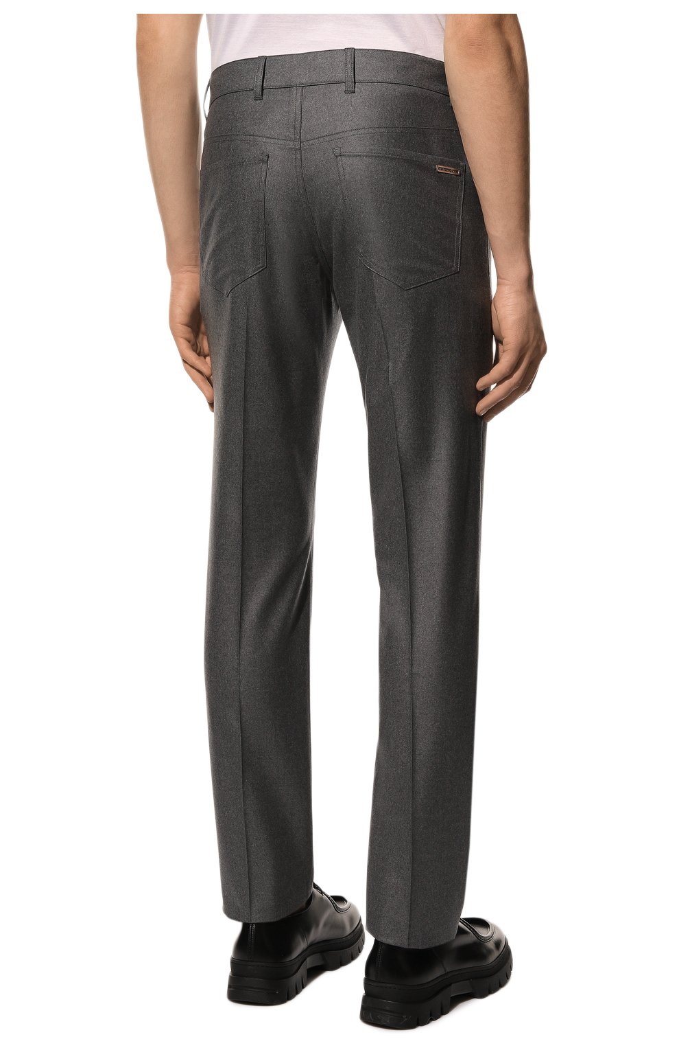 Мужские брюки из шерсти и кашемира STEFANO RICCI серого цвета, арт. M1T2400321/WKC601 | Фото 4 (Материал внешний: Шерсть; Длина (брюки, джинсы): Стандартные; Случай: Повседневный; Стили: Кэжуэл)
