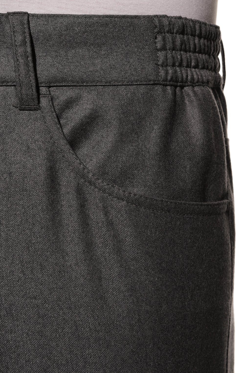 Мужские брюки из шерсти и кашемира STEFANO RICCI серого цвета, арт. M1T2400321/WKC601 | Фото 5 (Материал внешний: Шерсть; Длина (брюки, джинсы): Стандартные; Случай: Повседневный; Стили: Кэжуэл)