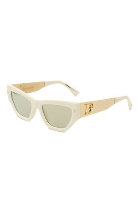 Женские солнцезащитные очки DSQUARED2 белого цвета, арт. D20033 SZJ | Фото 1 (Материал: Пластик; Тип очков: С/з; Оптика Гендер: оптика-женское; Очки форма: Cat-eye)