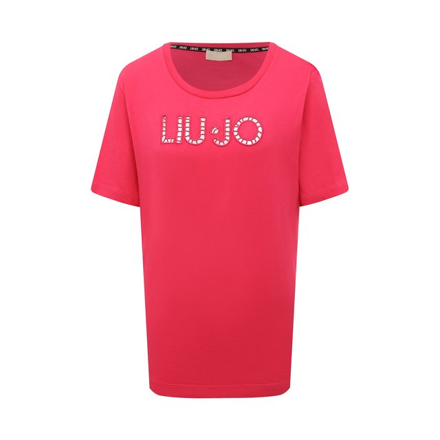 Хлопковая футболка Liu Jo розового цвета