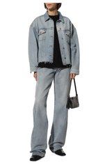 Женская джинсовая куртка 7 FOR ALL MANKIND голубого цвета, арт. JSETC100AW | Фото 2 (Кросс-КТ: Куртка, Деним; Рукава: Длинные; Стили: Гранж; Материал внешний: Хлопок, Деним; Длина (верхняя одежда): Короткие)