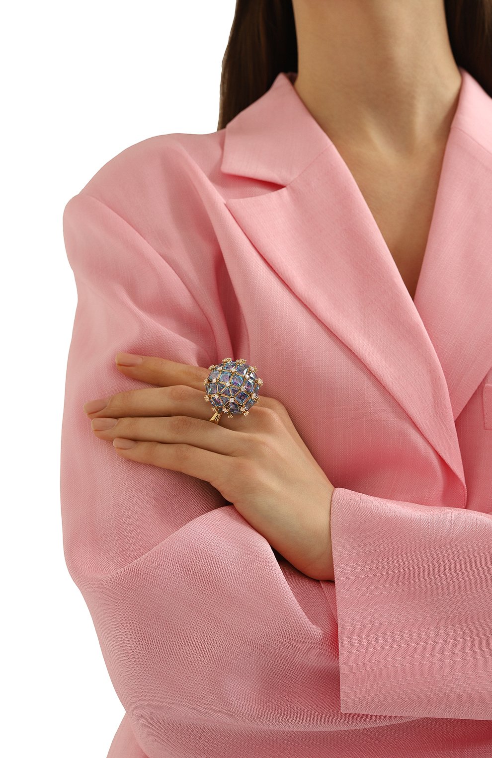 Женское кольцо curiosa SWAROVSKI бирюзового цвета, арт. 5610815 | Фото 2 (Материал: Металл)