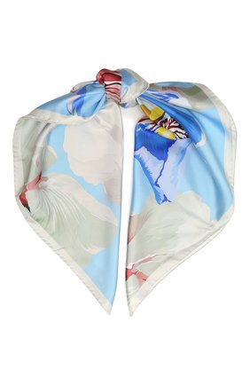 Женский шелковый платок iris RADICAL CHIC светло-голубого цв�ета, арт. 652011.07.02 | Фото 1 (Материал: Текстиль, Шелк)