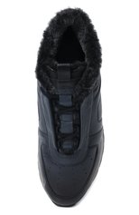 Мужские кожаные кроссовки SANTONI темно-синего цвета, арт. MSAM21414GGNPBDNG62 | Фото 6 (Материал утеплителя: Натуральный мех; Стили: Классический; Подошва: Массивная)