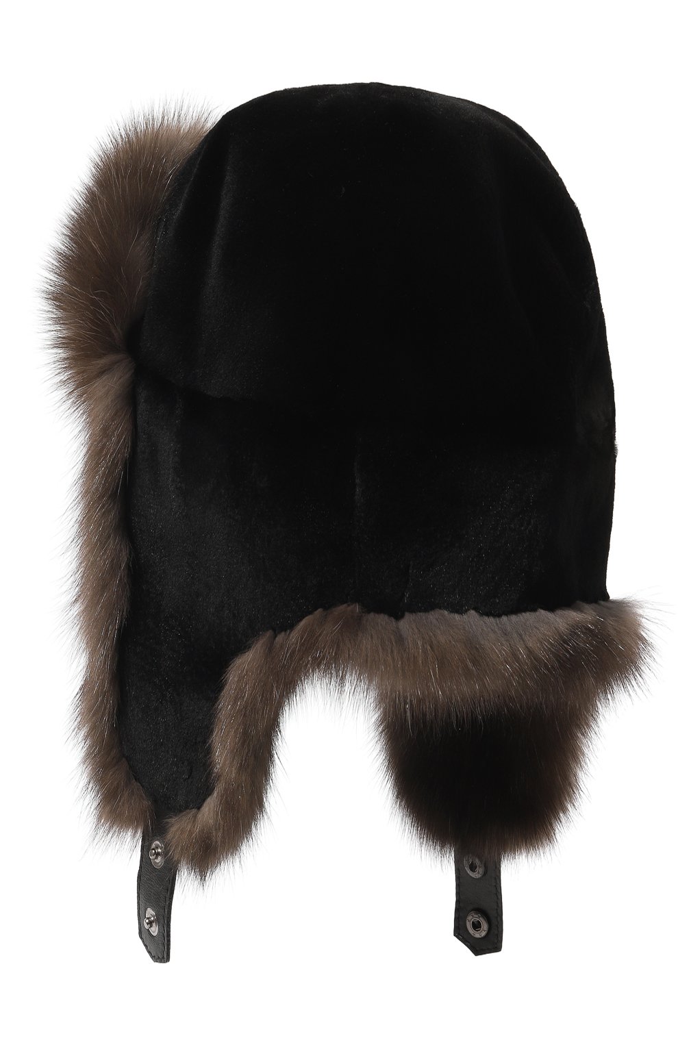 Мужская шапка-ушанка майкл из меха соболя и норки FURLAND темно-коричневого цвета, арт. 0201419710018100011 | Фото 3 (Материал: Натуральный мех)