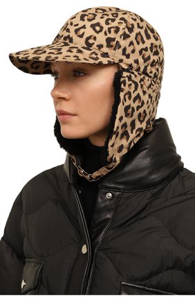 Женская кепка YVES SALOMON леопардового цвета, арт. 23WAA600XXDOXW | Фото 2 (Материал: Текстиль, Синтетический материал)