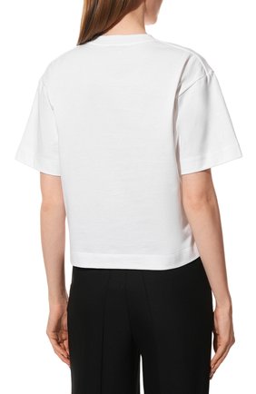 Женская хлопковая футболка GIORGIO ARMANI белого цвета, арт. 3RAM83/AJCEZ | Фото 4 (Рукава: Короткие; Длина (для топов): Стандартные; Принт: С принтом; Материал внешний: Хлопок; Стили: Спорт-шик; Женское Кросс-КТ: Футболка-одежда)