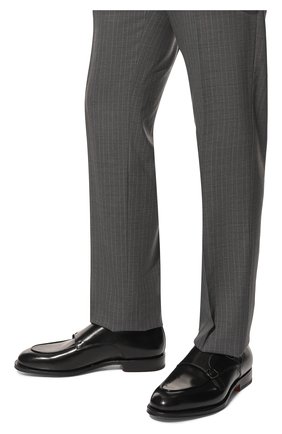 Мужские кожаные монки SANTONI черного цвета, арт. MCCG17744MC8HSC1 | Фото 3 (Материал внутренний: Натуральная кожа; Стили: Классический)