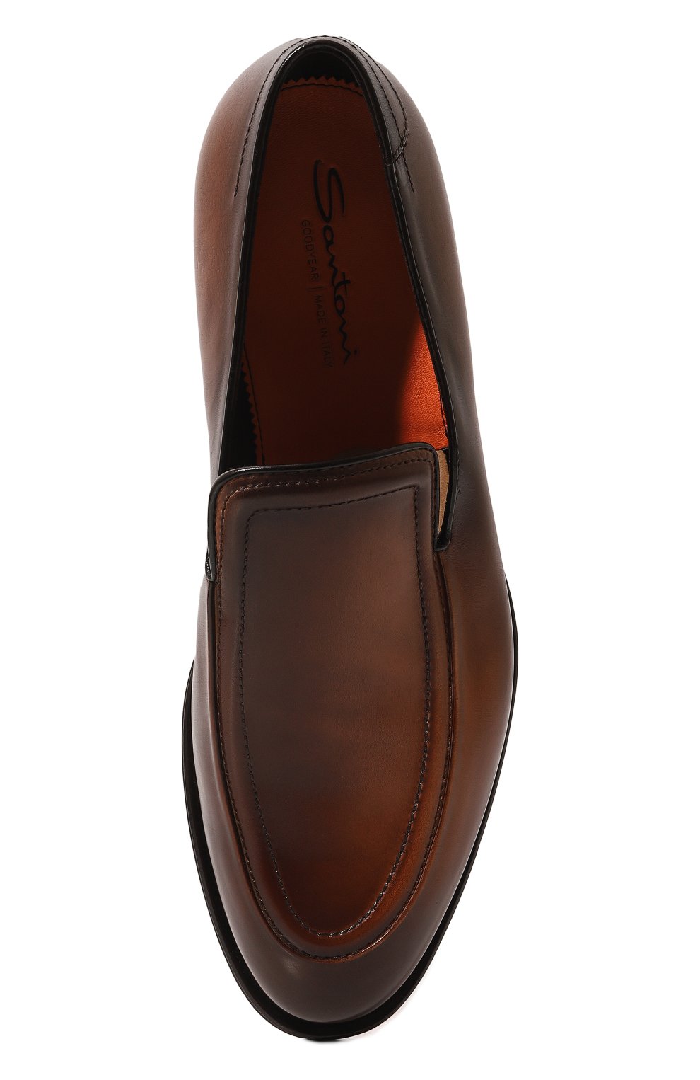 Мужские кожаные лоферы SANTONI коричневого цвета, арт. MCCG17976MC8HSC2 | Фото 6 (Материал внутренний: Натуральная кожа; Стили: Классический)