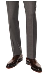 Мужские кожаные оксфорды SANTONI коричневого цвета, арт. MCCG18047MB1BSH2 | Фото 3 (Материал внутренний: Натуральная кожа; Стили: Классический)