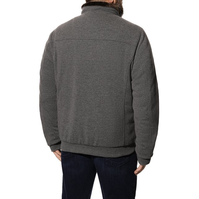 фото Пуховый бомбер с меховой отделкой moorer