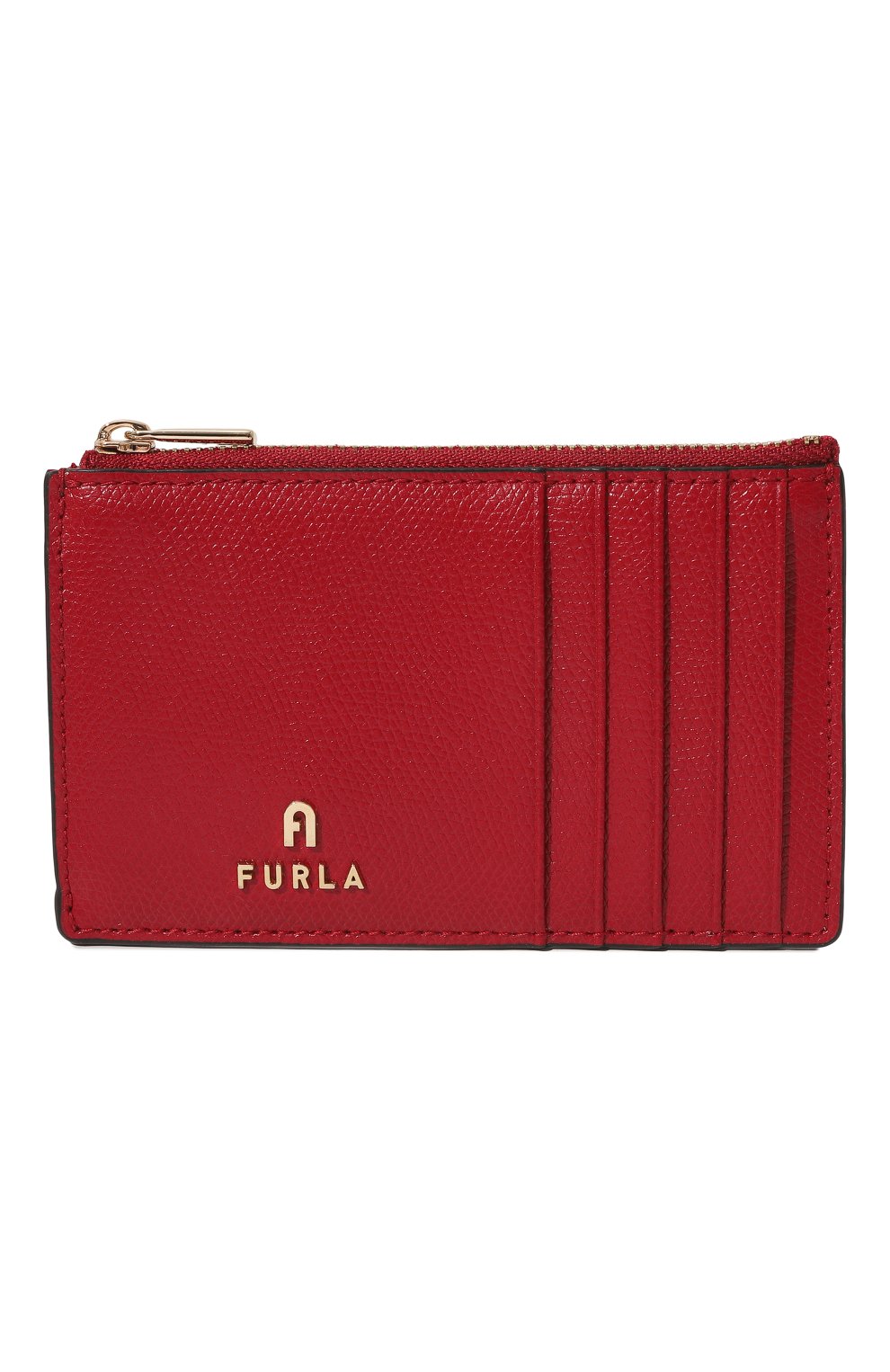 Женский кожаный футляр для кредитных карт FURLA красного цвета, арт. WP00310/ARE000 | Фото 1 (Материал: Натуральная кожа)