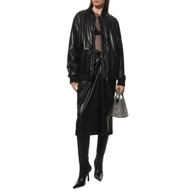 фото Бомбер из экокожи msgm