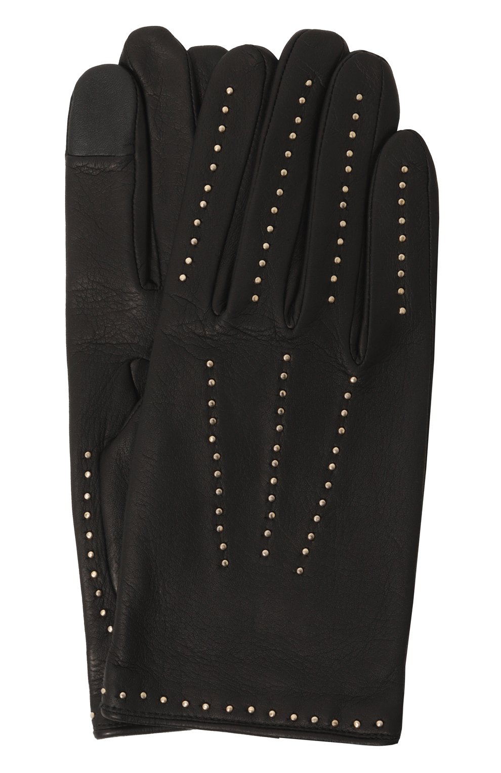 Женские кожаные перчатки AGNELLE черного цвета, арт. PIERRETTE/S | Фото 1 (Материал: Натуральная кожа)