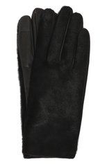 Женские кожаные перчатки AGNELLE черного цвета, арт. SUSAN/S | Фото 1 (Материал: Натуральная кожа)