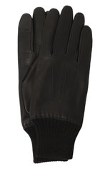 Мужские кожаные перчатки andrew AGNELLE черного цвета, арт. ANDREW/A | Фото 1 (Материал: Натуральная кожа; Мужское Кросс-КТ: Кожа и замша)