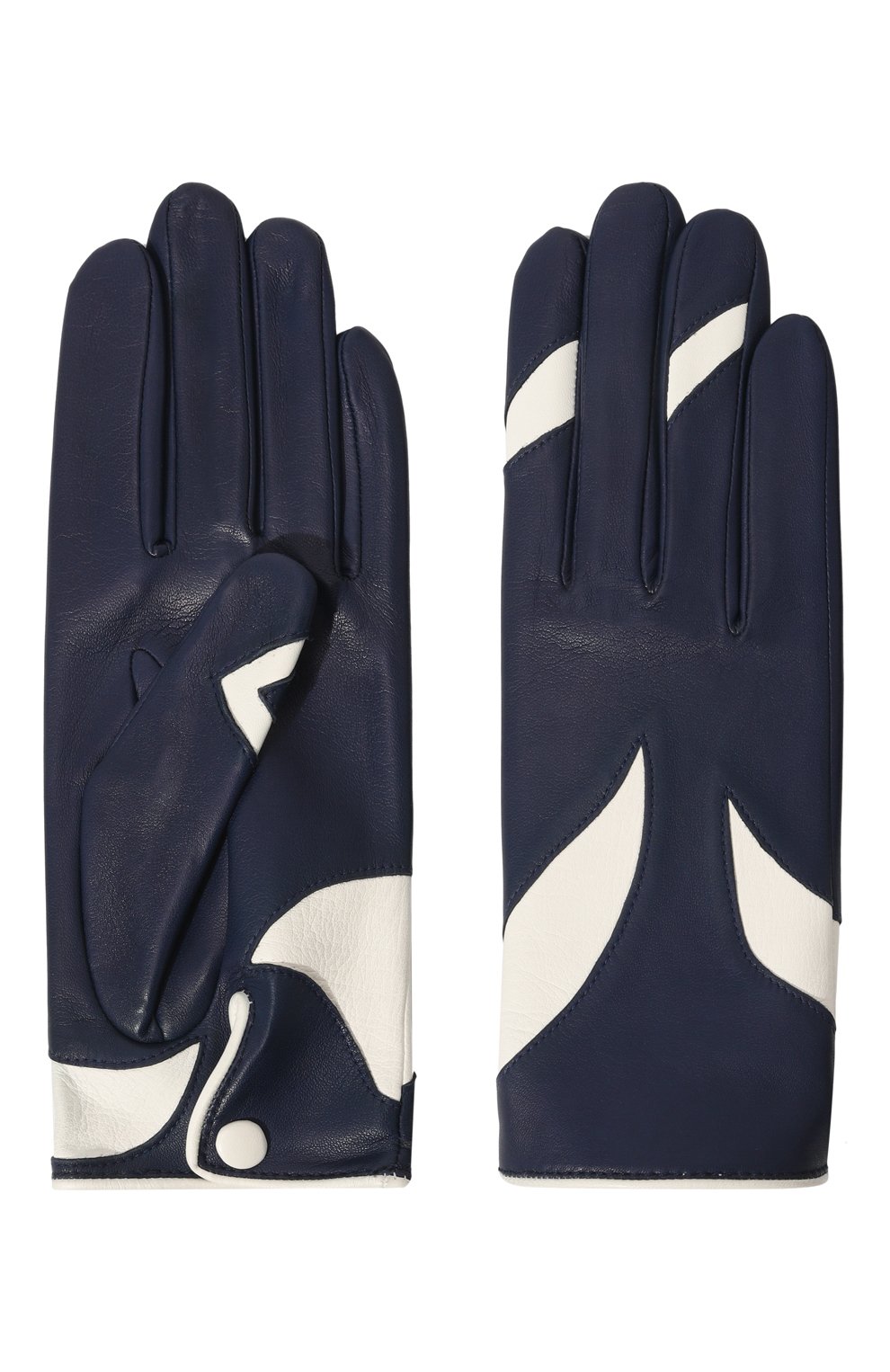 Женские кожаные перчатки AGNELLE синего цвета, арт. ESPRIT/S | Фото 2 (Материал: Натуральная кожа)
