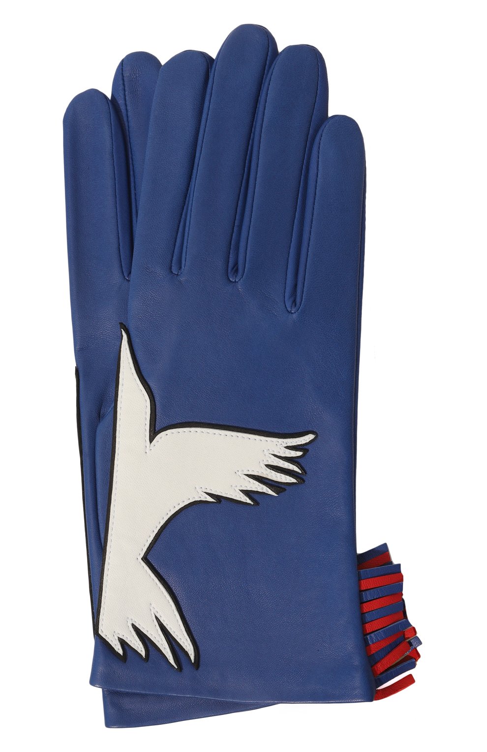 Женские кожаные перчатки AGNELLE синего цвета, арт. FREED0M/S | Фото 1 (Материал: Натуральная кожа)