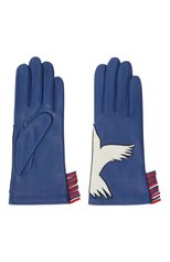 Женские кожаные перчатки AGNELLE синего цвета, арт. FREED0M/S | Фото 2 (Материал: Натуральная кожа)
