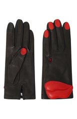 Женские кожаные перчатки AGNELLE черного цвета, арт. JEZABEL/S | Фото 3 (Материал: Натуральная кожа)