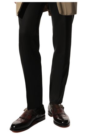 Мужские кожаные монки SANTONI бордового цвета, арт. MCCG17747MC8HSH1 | Фото 3 (Мужское Кросс-КТ: Броги-обувь; Материал внутренний: Натуральная кожа; Стили: Классический)