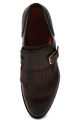 Мужские кожаные монки SANTONI бордового цвета, арт. MCCG17747MC8HSH1 | Фото 6 (Мужское Кросс-КТ: Броги-обувь; Материал внутренний: Натуральная кожа; Стили: Классический)