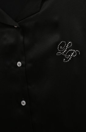 Детская шелковая пижама LA PERLA черного цвета, арт. 70311/10A-14A | Фото 6 (Материал внешний: Шелк; Рукава: Короткие)