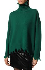 Жен ский кашемировый свитер ADDICTED зеленого цвета, арт. MK890 | Фото 3 (Женское Кросс-КТ: Свитер-одежда; Материал внешний: Шерсть, Кашемир; Рукава: Длинные; Длина (для топов): Стандартные; Стили: Гранж)