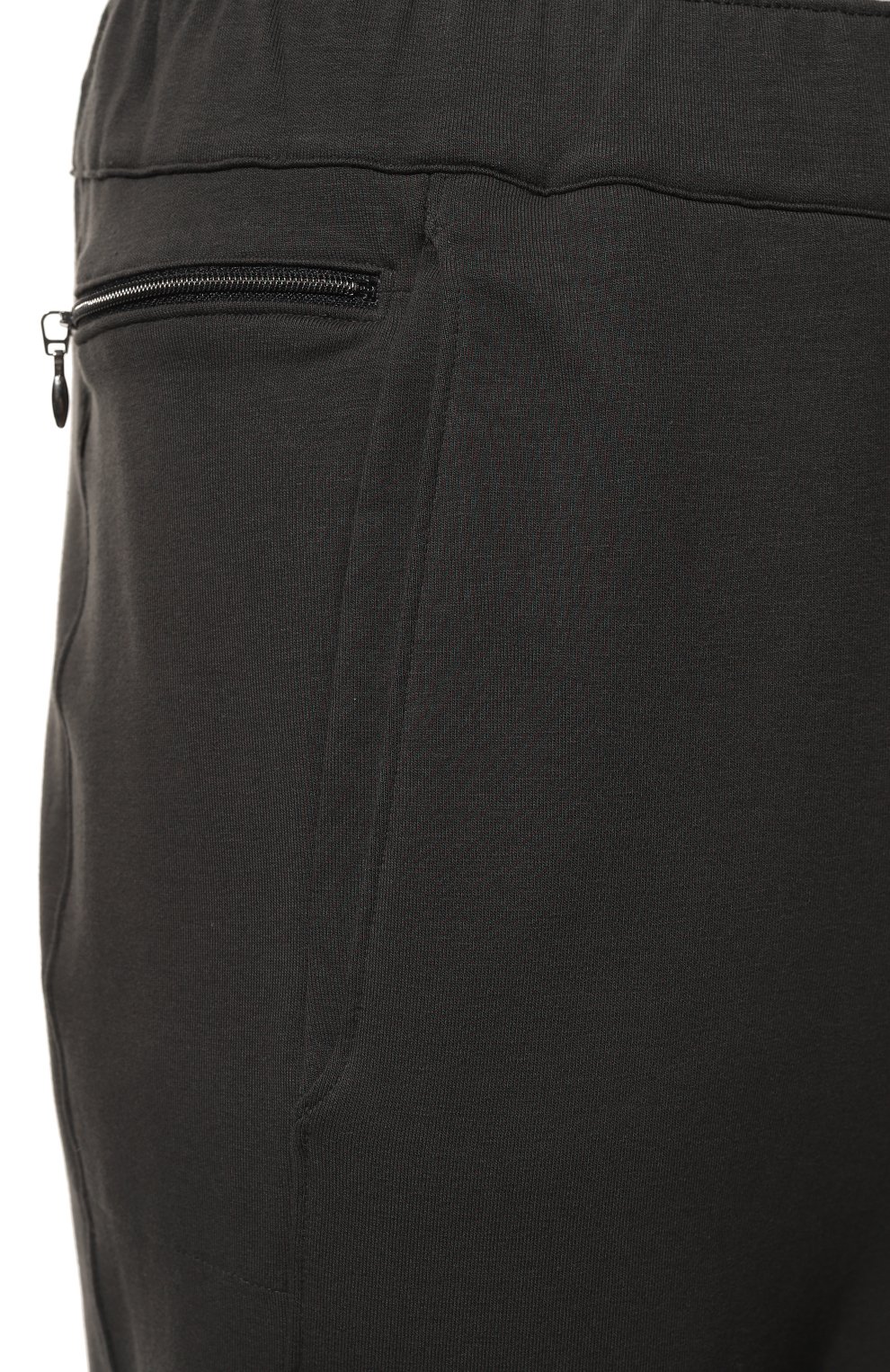 Мужские хлопковые домашние джоггеры HANRO темно-серого цвета, арт. 075947. | Фото 5 (Длина (брюки, джинсы): Ст андартные; Кросс-КТ: домашняя одежда; Материал внешний: Хлопок)