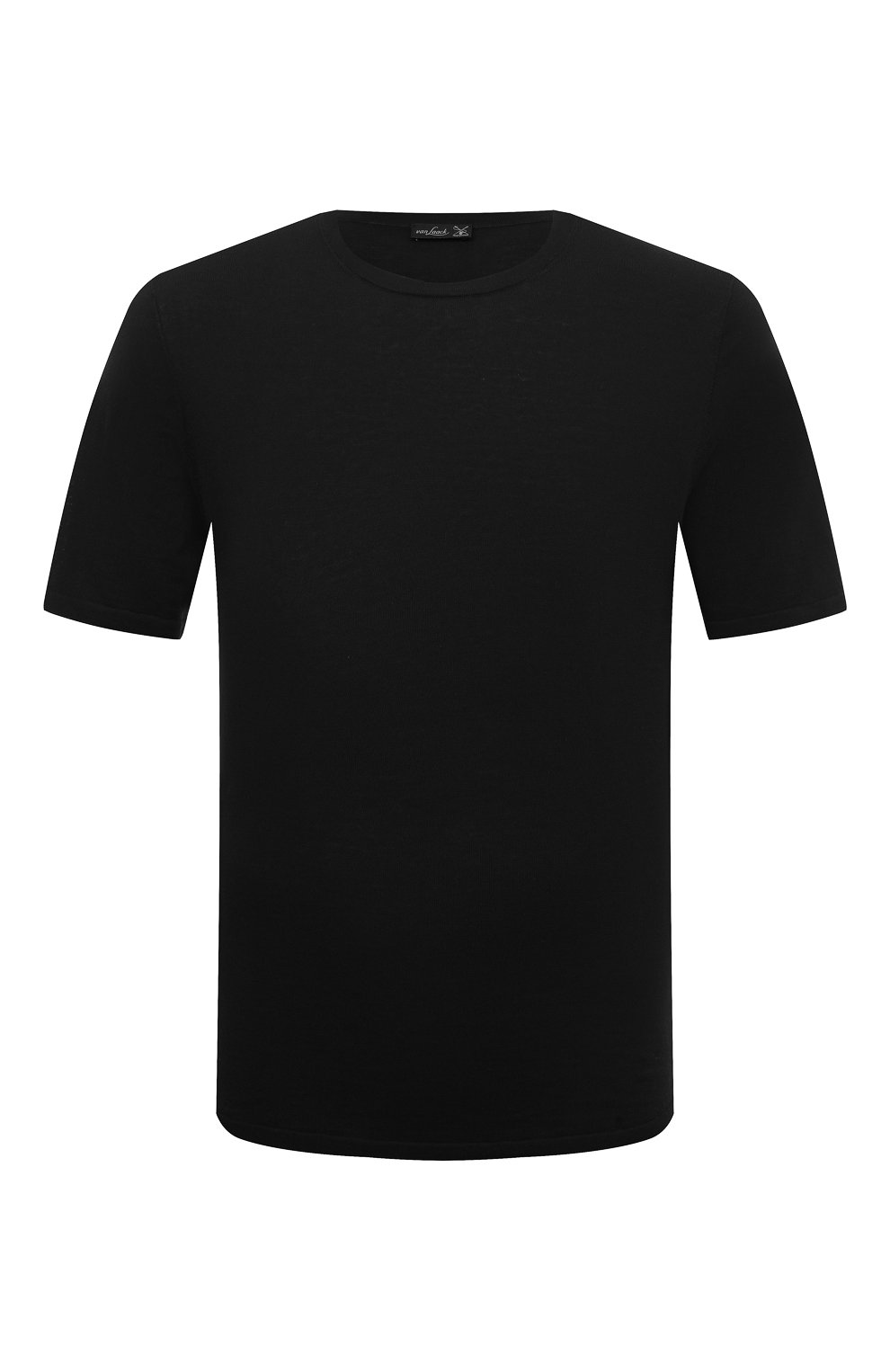 Мужская хлопковая футболка VAN LAACK черного цвета, арт. SAN0S/S00174 | Фото 1 (Принт: Без принта; Рукава: Короткие; Длина (для топов): Стандартные; Материал внешний: Хлопок; Стили: Минимализм)
