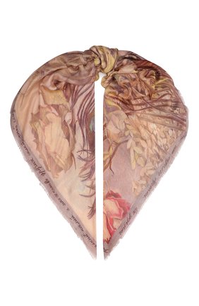 Женский платок брабантские кружева GOURJI розового цвета, арт. T23BRK10R | Фото 1 (Материал: Текстиль; Принт: С принтом)