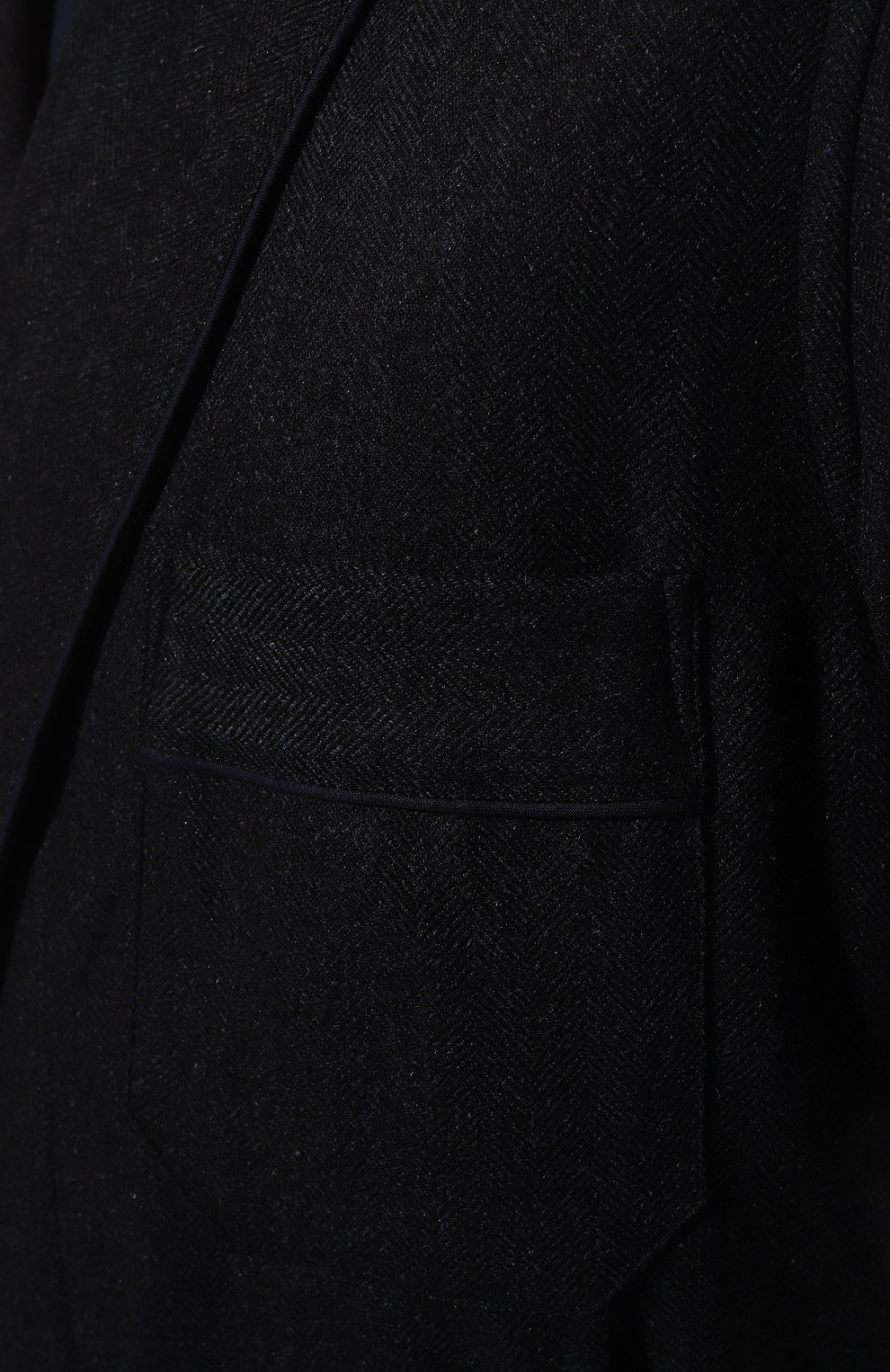 Мужской халат из шерсти и кашемира ROBERTO RICETTI темно-синего цвета, арт. VESTAGLIA R0BE LUNGA/LANI2908 | Фото 5 (Материал внешний: Шерсть; Рукава: Длинные; Кросс-КТ: домашняя одежда; Длина (верхняя одежда): Длинные)