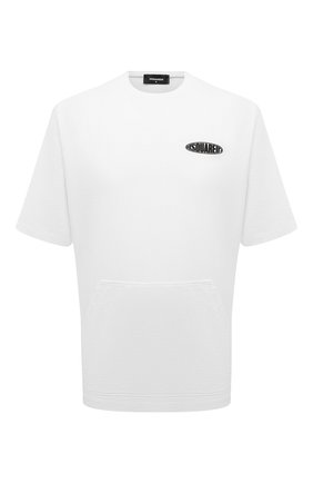 Мужская хлопковая футболка DSQUARED2 белого цвета, арт. S74GD1077/S23851 | Фото 1 (Принт: Без принта; Рукава: Короткие; Длина (для топов): Стандартные; Материал внешний: Хлопок; Размерность: Маломерит; Стили: Кэжуэл)