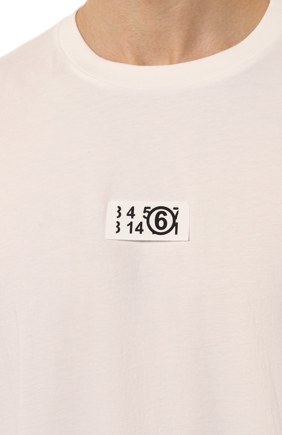 Мужская хлопковая футболка MM6 белого цвета, арт. S52GC0275/S24312 | Фото 5 (Рукава: Короткие; Длина (для топов): Стандартные; Принт: С принтом; Материал внешний: Хлопок; Стили: Минимализм)